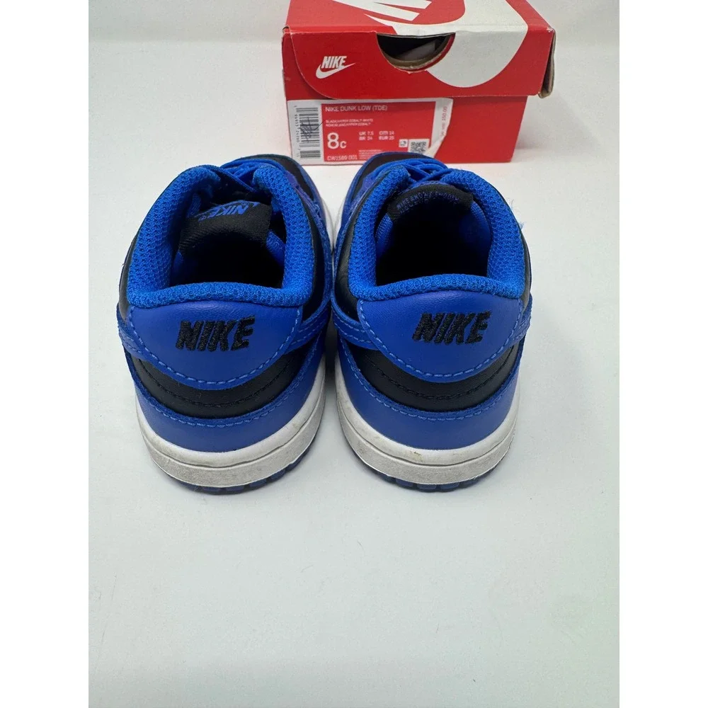 Nike Dunk Low TDE Hyper Cobalt Black Blue Toddler Sneakers CW1589-001 Size 8C